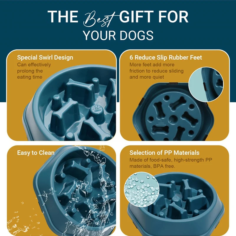 Dog Slow Feeder Bowl – Anti-Choking Food Bowl for Healthy Eating