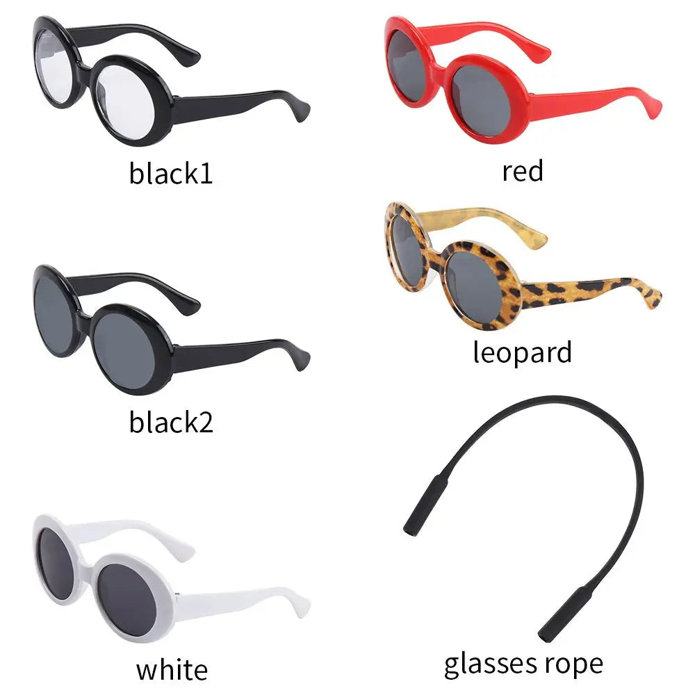 Cool Multicolor Pet Sunglasses – Round Frames for Cats & Dogs