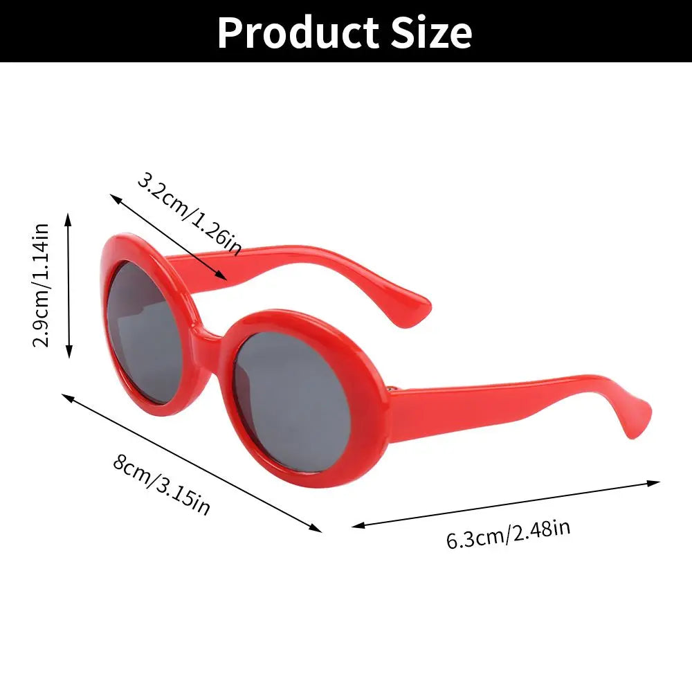 Cool Multicolor Pet Sunglasses – Round Frames for Cats & Dogs