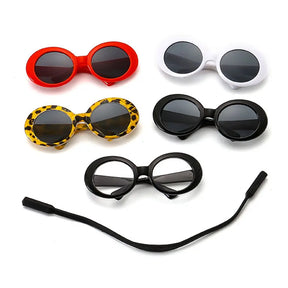 Cool Multicolor Pet Sunglasses – Round Frames for Cats & Dogs